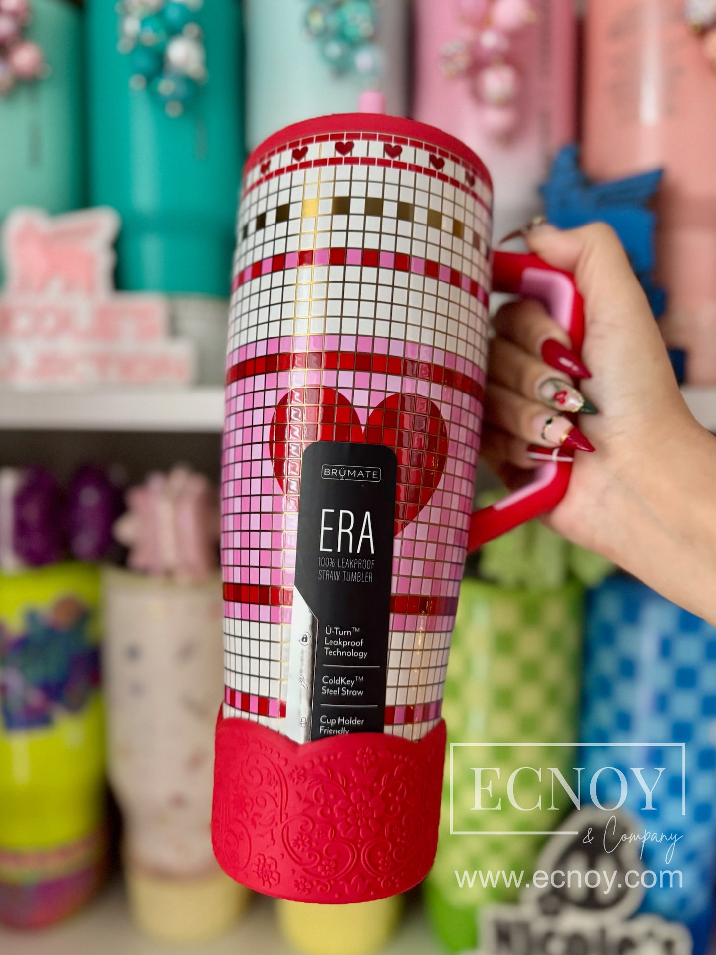 BRIELLE (Red Pearl) | LUXE Collection | Silicone Tumbler Boot