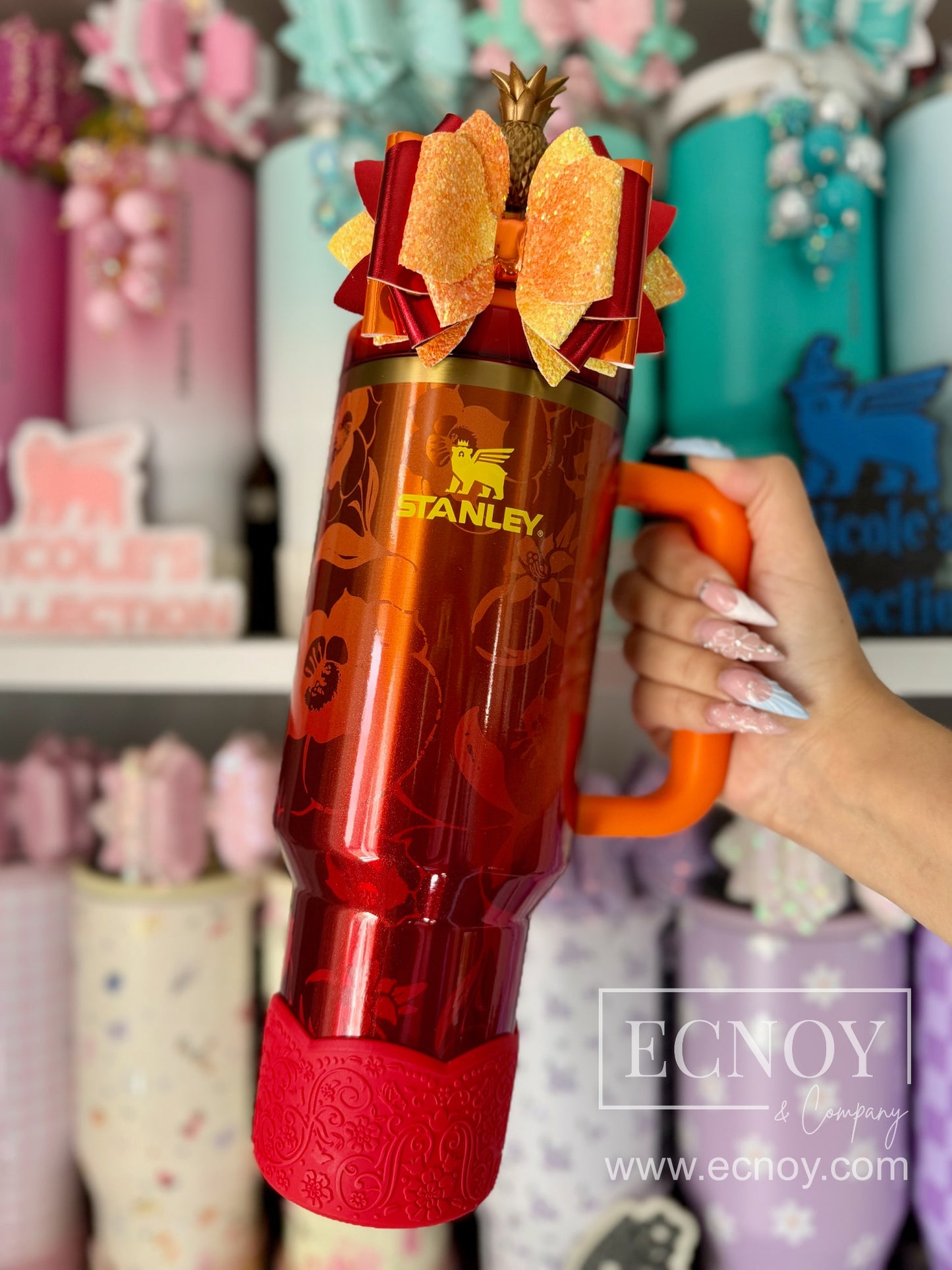 BRIELLE (Red Pearl) | LUXE Collection | Silicone Tumbler Boot
