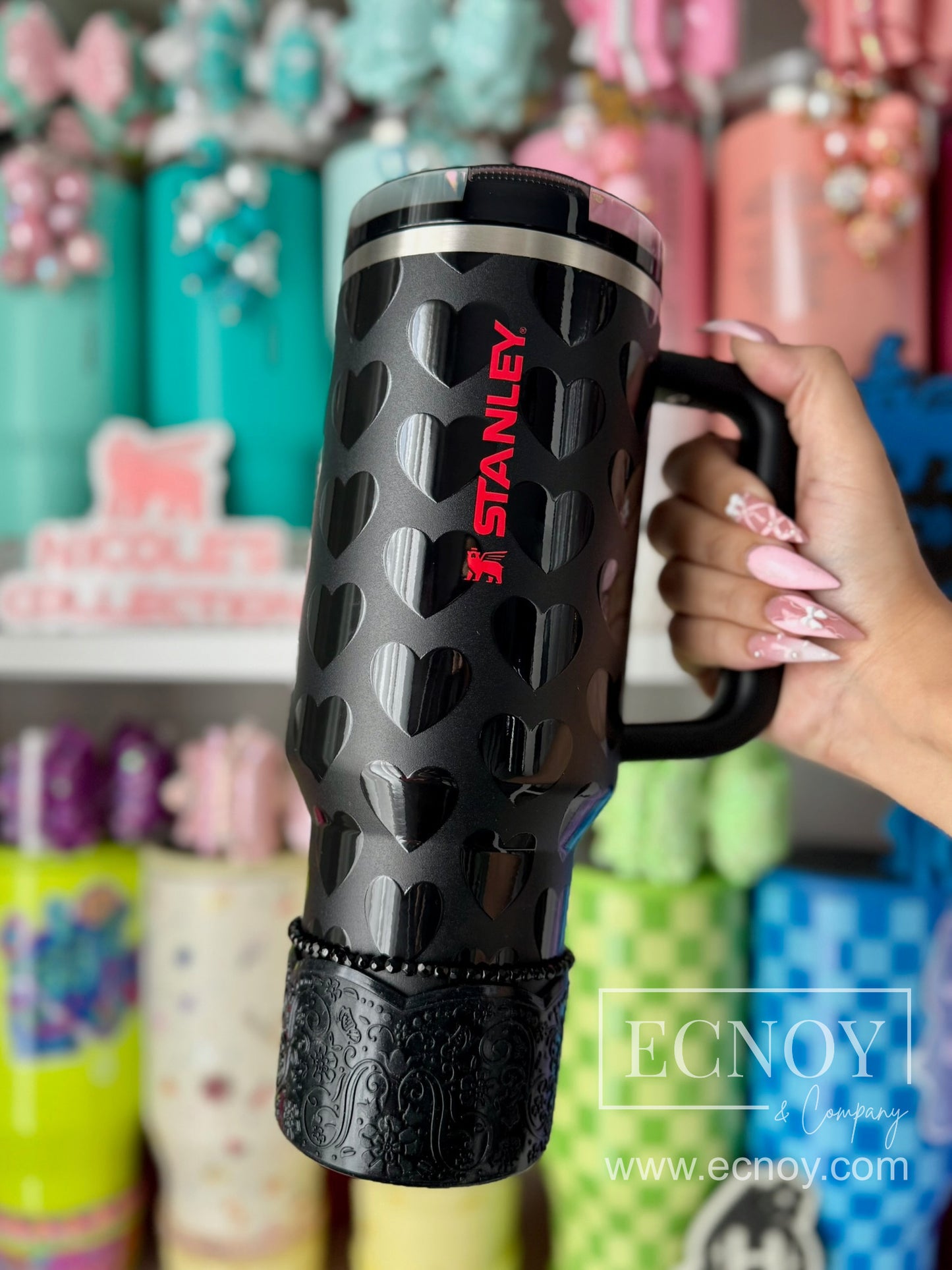 CHARLOTTE Shimmer (Shiny Black) | LUXE Collection | Silicone Tumbler Boot