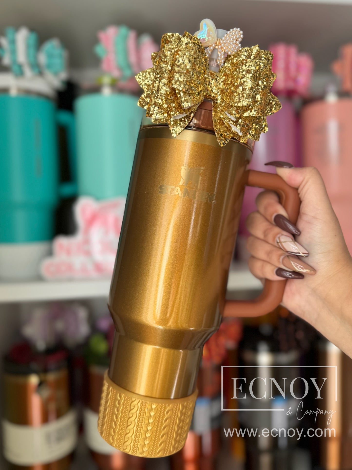 CAMI (Gold Limited Release Logo and Rim) | Cable Knit Sweater | Silicone Tumbler Boot