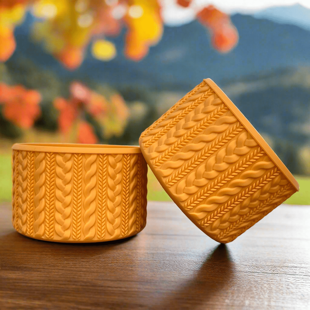 AUTUMN (Marigold Body) | Cable Knit Sweater | Silicone Tumbler